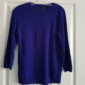 TALBOTS 100% Cashmere Crew Neck Sweater Royal Blue